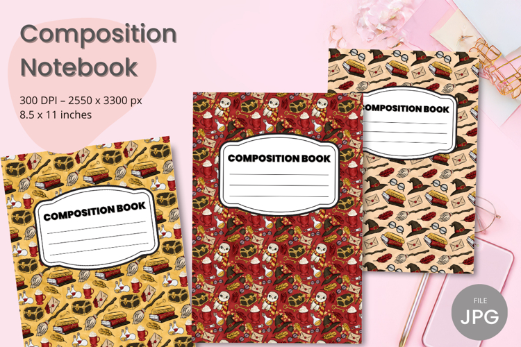 Composition Book Cover School Theme Teacher KDP Notebook example image 1