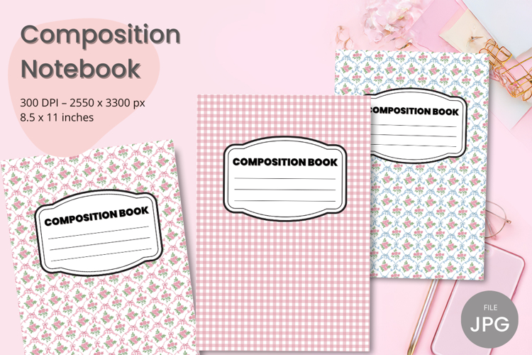Composition Book Cover School Theme Teacher KDP Notebook example image 1