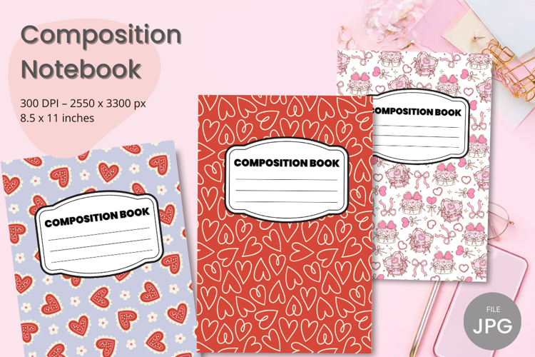 Composition Book Cover School Theme Teacher KDP Notebook