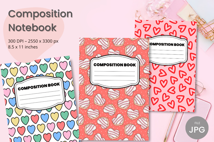 Composition Book Cover School Theme Teacher KDP Notebook