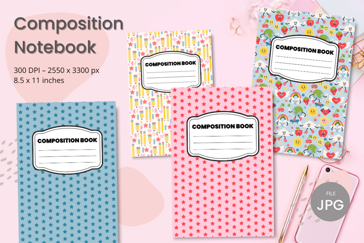 Composition Book Cover School Theme Teacher KDP Notebook