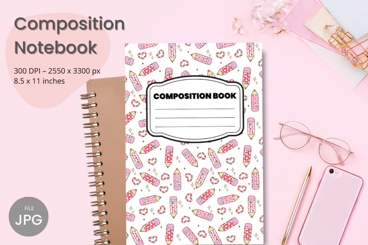 Composition Book Cover School Theme Teacher KDP Notebook