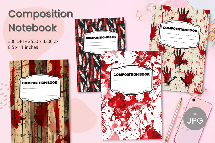 Composition Book Cover School Theme Teacher KDP Notebook example image 1