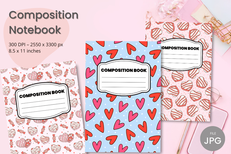 Composition Book Cover School Theme Teacher KDP Notebook example image 1
