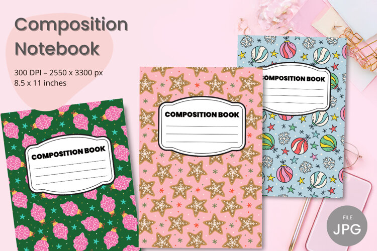 Composition Book Cover School Theme Teacher KDP Notebook example image 1