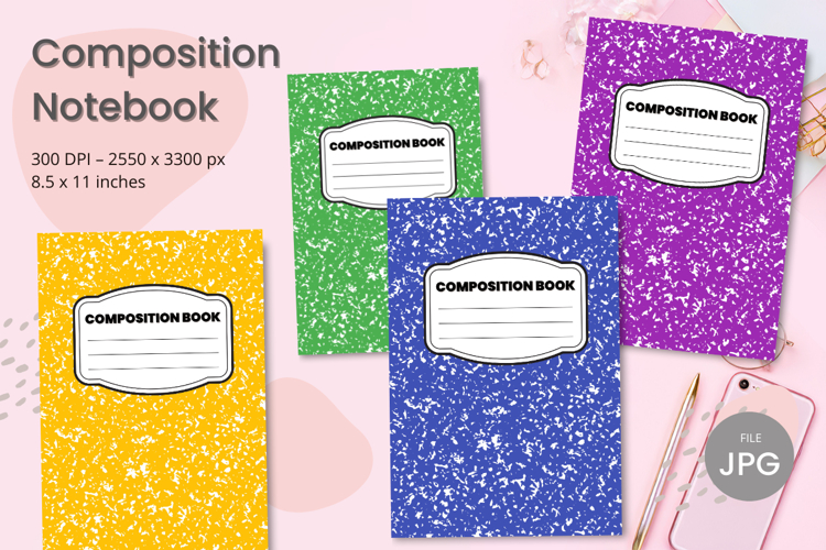 Composition Book Cover School Theme Teacher KDP Notebook