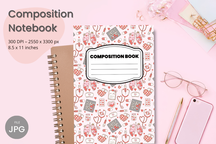 Composition Book Cover School Theme Teacher KDP Notebook