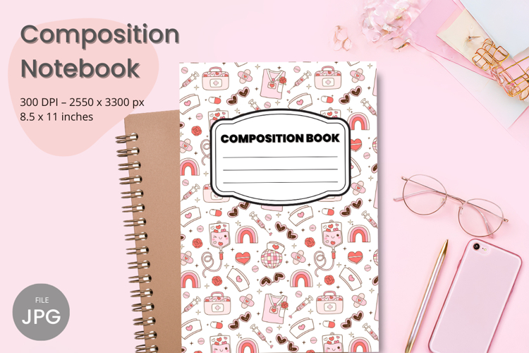 Composition Book Cover School Theme Teacher KDP Notebook