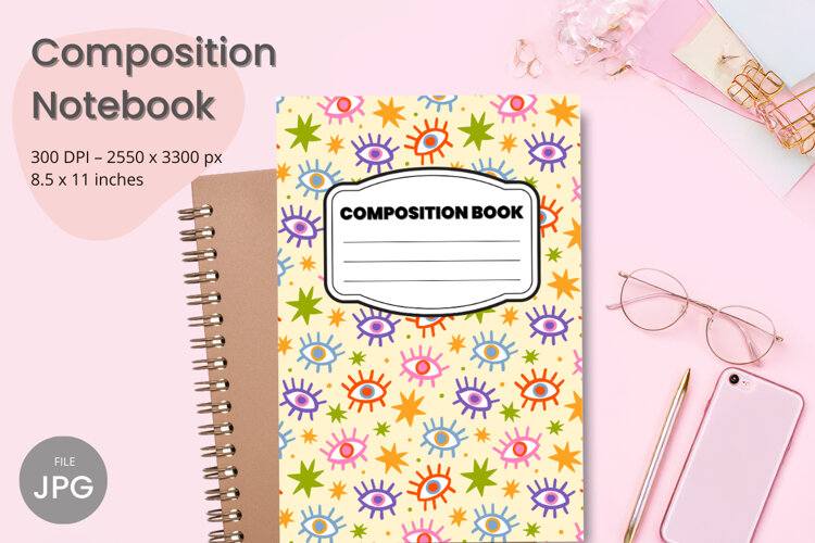 Composition Book Cover School Theme Teacher KDP Notebook example image 1