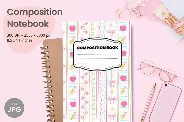 Composition Book Cover School Theme Teacher KDP Notebook