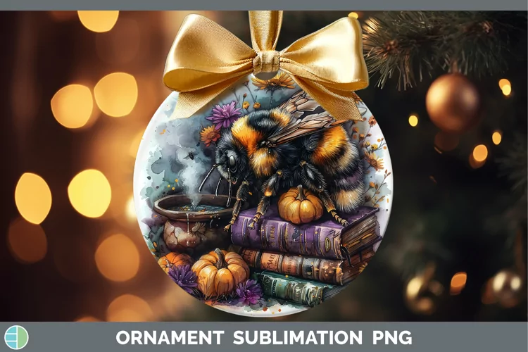 Book Halloween Bee Ornament Sublimation Bauble Designs