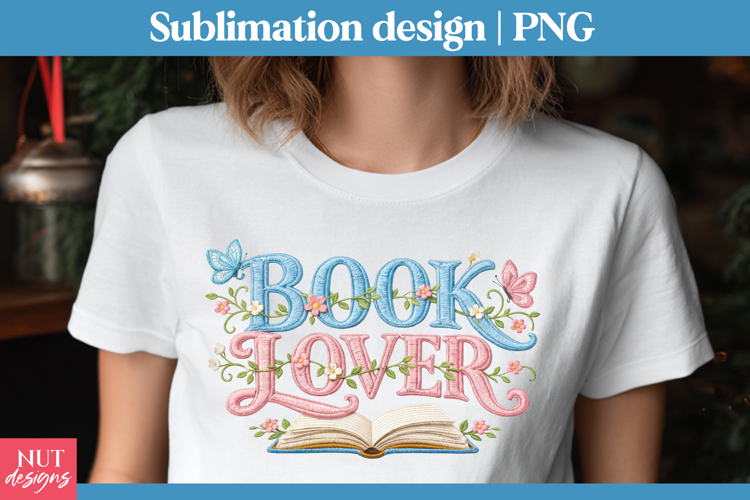 Floral Book Lover Sublimation Cute Embroidery reading shirt