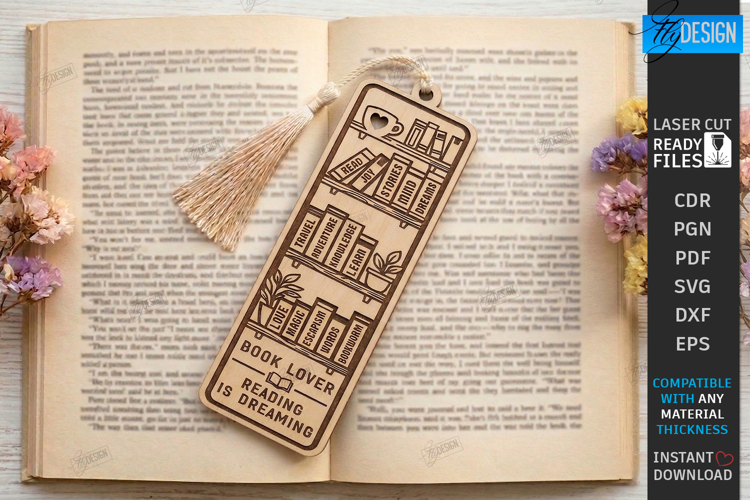 Book Lover Bookmark Laser Cut | Reading Accessories Laser