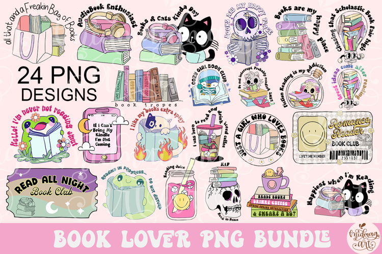Book Lover Png Bundle