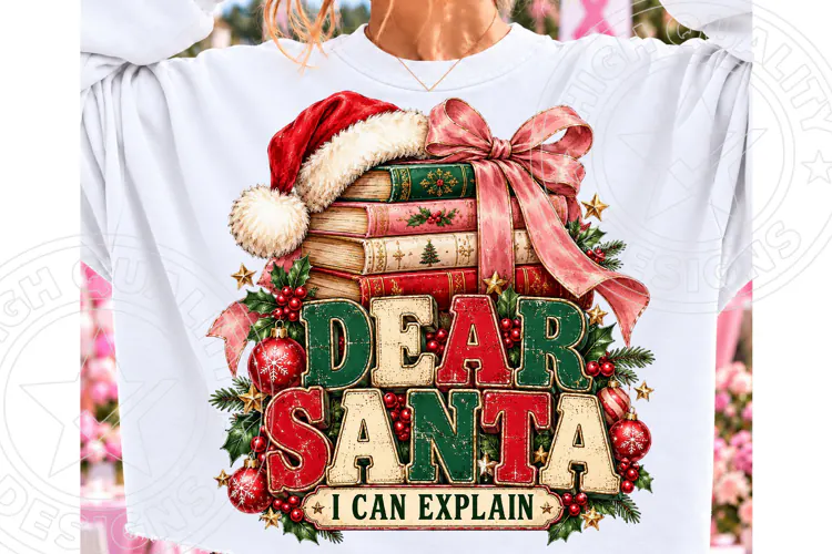 Book Lover Christmas PNG Dear Santa PNG