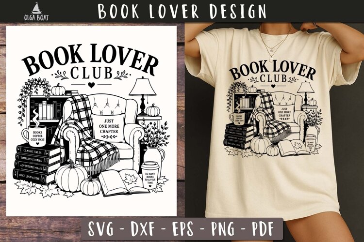 Book Lover Club Reading SVG PNG
