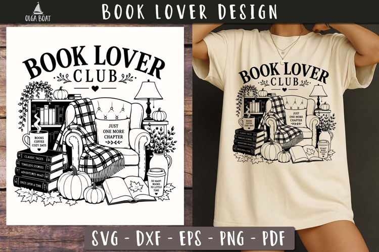 Book Lover Club Reading SVG PNG