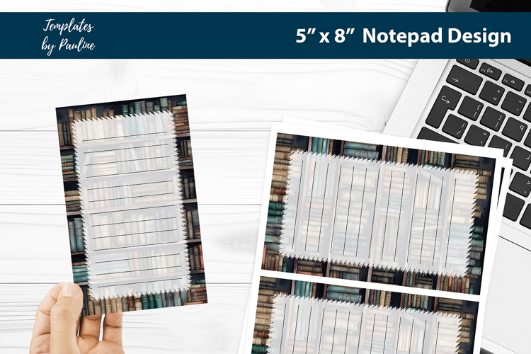 Book lover printable notepad template, Digital memo pad