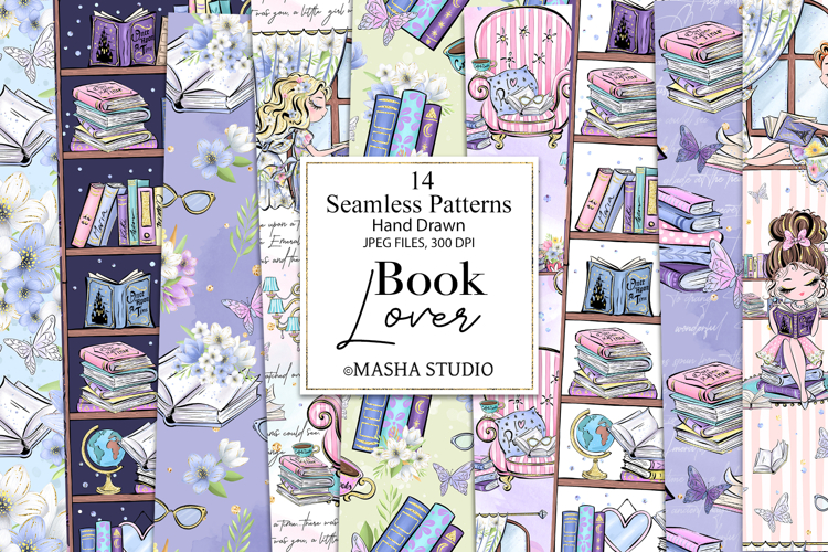 Book Lover Seamless Digital Papers