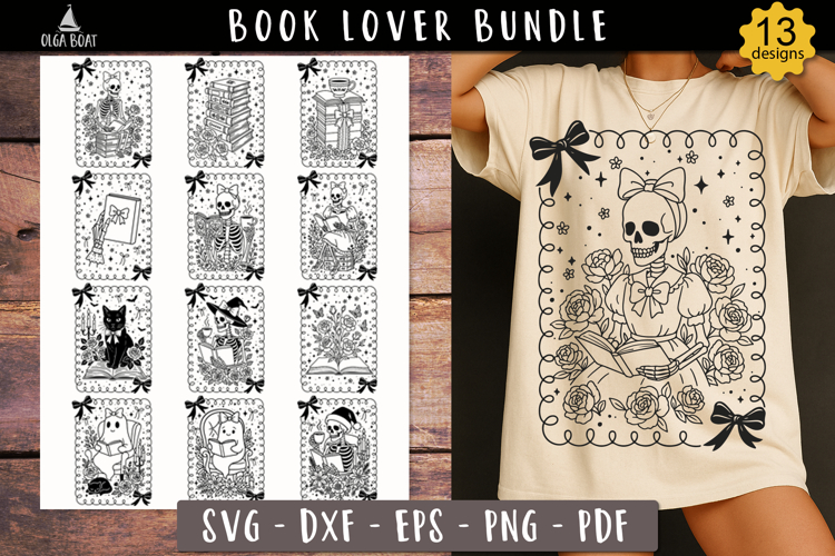 Book Lover SVG Bundle Coquette designs