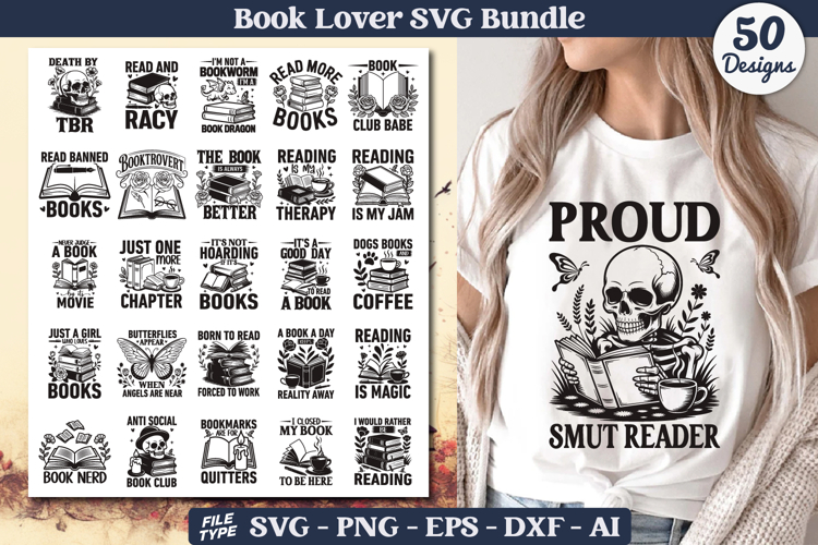 Book Lover SVG Bundle | Reading Quotes | Bookworm Cut Files