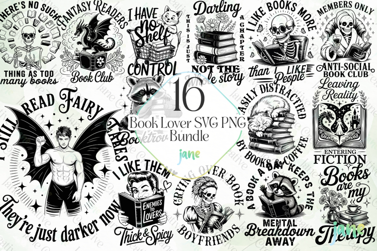 Book Lover SVG PNG Bundle