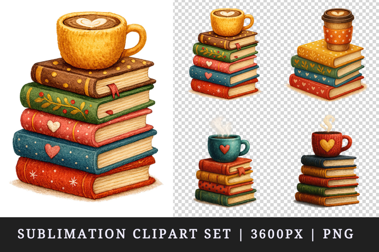 Book Lover clipart printable sublimation design png