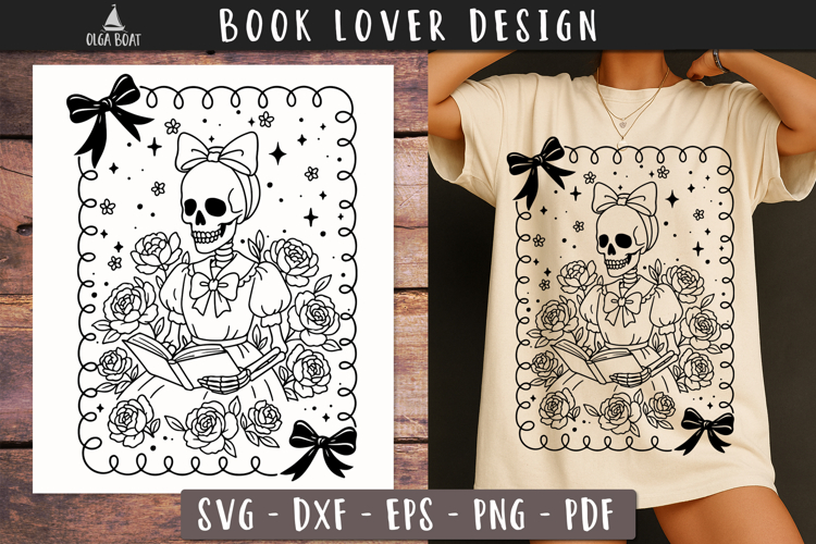 Book Lover SVG Bundle Coquette designs example image 1