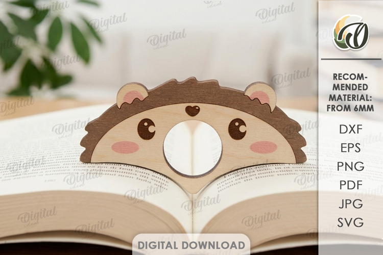 Book Page Holder Laser Cut. Book Buddy. Hedgehog SVG