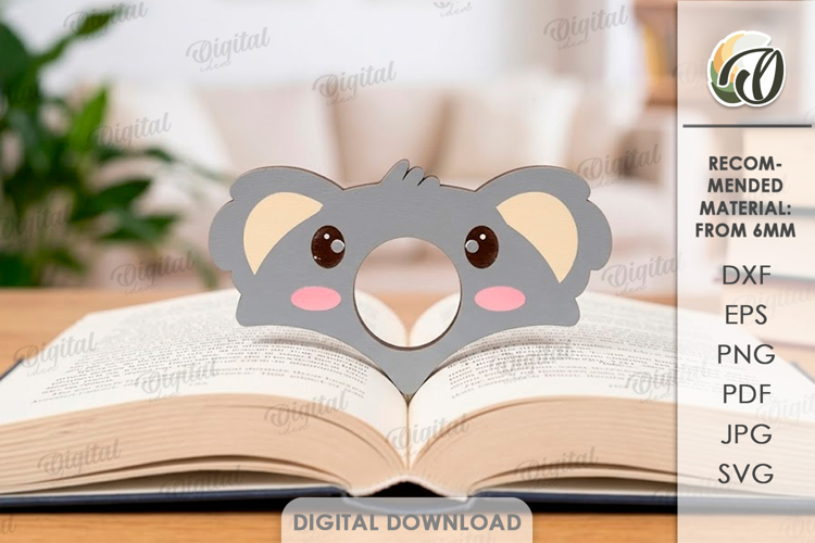 Book Page Holder Laser Cut. Book Buddy. Koala SVG