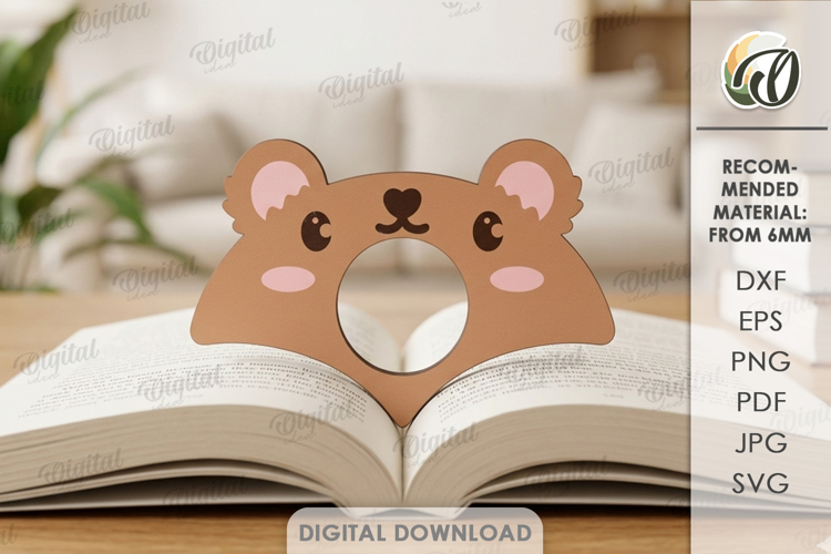 Book Page Holder Laser Cut. Book Buddy. Bear SVG