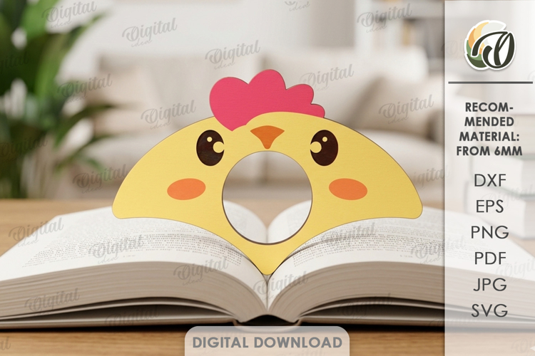 Book Page Holder Laser Cut. Book Buddy. Chicken SVG