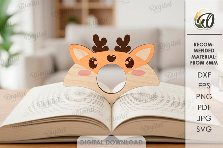 Book Page Holder Laser Cut. Book Buddy. Deer SVG