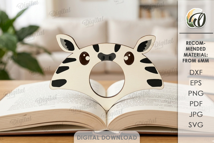 Book Page Holder Laser Cut. Book Buddy. Zebra SVG