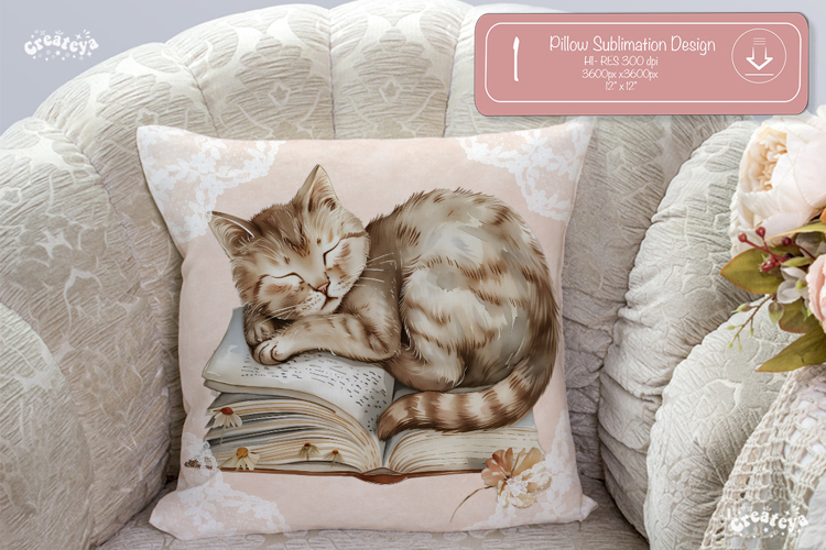 Book lover Pillow case sublimation watercolor Floral Pillow