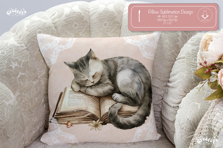 Book lover Pillow case sublimation watercolor Floral Pillow