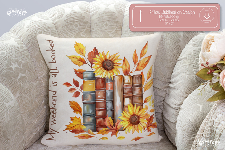 Book lover Quote Pillow case sublimation sunflower png print