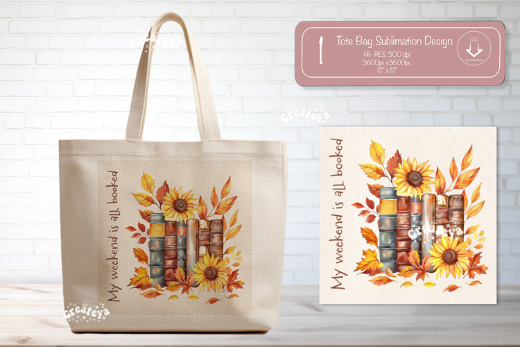Book Lover Quote Tote Bag Sublimation Vintage sunflower png