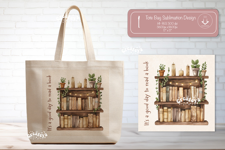 Book Lover Quote Tote Bag Sublimation Vintage bookshelf png