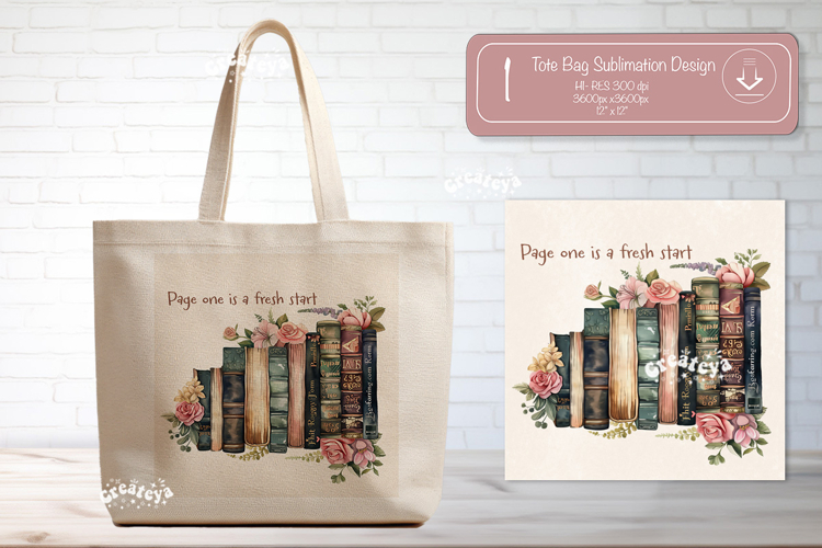 Book Lover Quote Tote Bag Sublimation Vintage book png