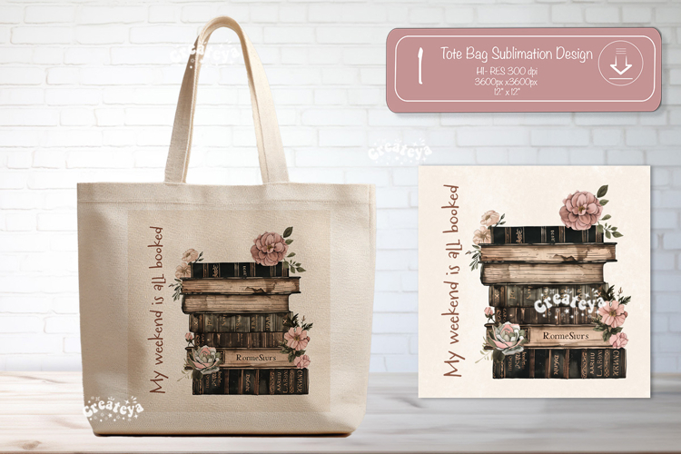 Book Lover Quote Tote Bag Sublimation Vintage book png