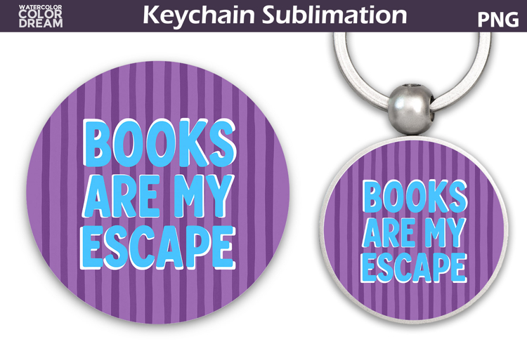 Book Quote Keychain | Book Lover Round Keychain