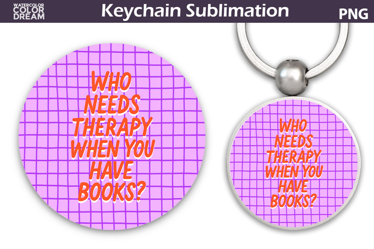 Book Quote Keychain | Book Lover Round Keychain