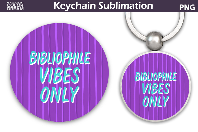 Book Quote Keychain | Book Lover Round Keychain