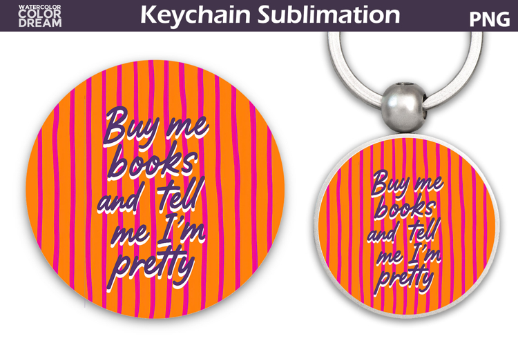 Book Quote Keychain | Book Lover Round Keychain