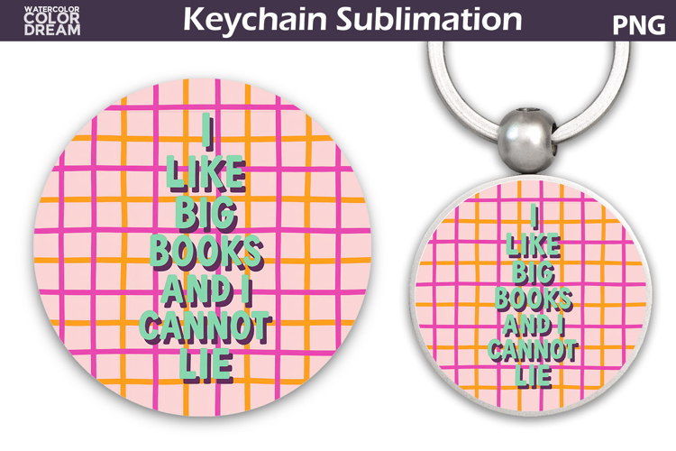 Book Quote Keychain | Book Lover Round Keychain