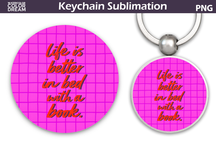 Book Quote Keychain | Book Lover Round Keychain