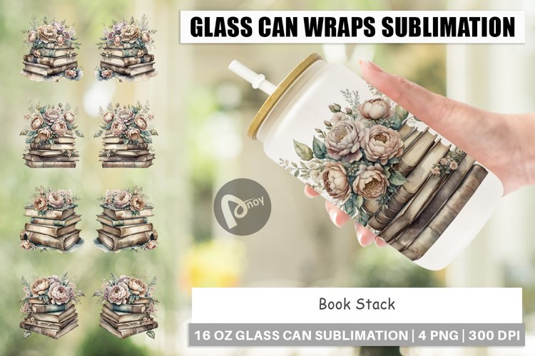 Glass Can Book Stack example image 1
