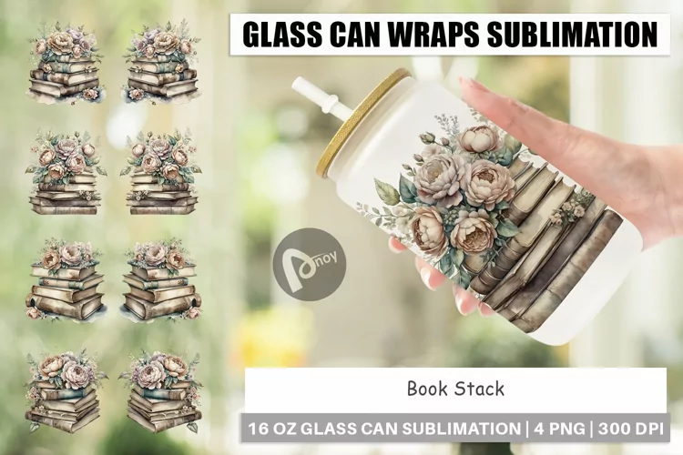 Glass Can Book Stack