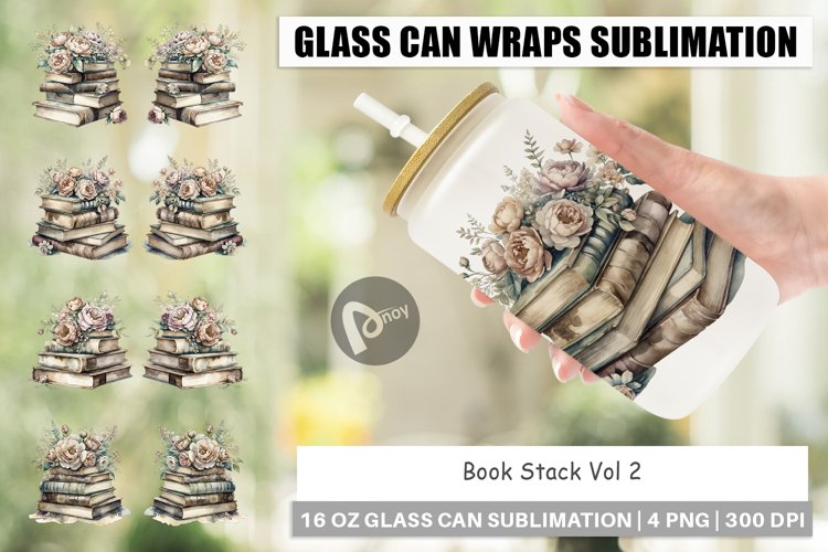 Glass Can Book Stack example image 1